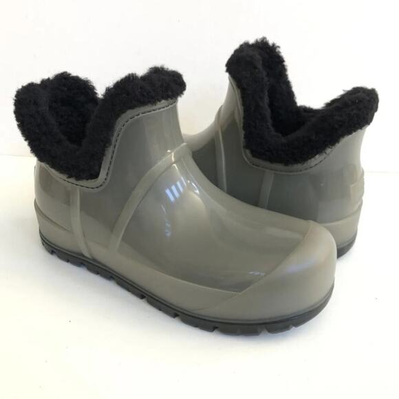 UGG RAINCLOUD BLACK WATERPROOF RUBBER RAIN BOOTS US 7 / EU 38 / UK 5 new - Picture 1 of 7